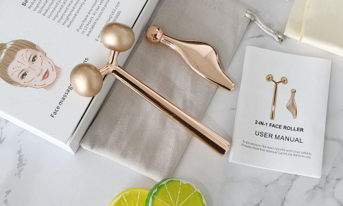 Rose Golden 2-IN-1 Facial Roller