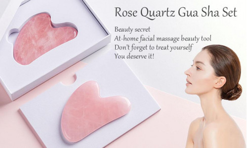 Nature Rose Quartz Gua Sha Stone for Facial Body Care