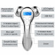 4D Microcurrent Facial Massager Roller, Electric Rechargeable Face Lift Beauty Roller Body Massage for Anti Aging Wrinkles, improve Facial Contour, Skin Tone Reduction and Firm Body Skin (Silver)