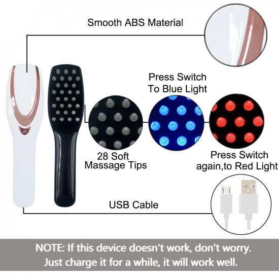 3-IN-1 Phototherapy Scalp Massager Comb for Hair Growth, Anti Hair Loss Head Care Electric Massage Comb Brush with USB Rechargeable, Gift for Women/Men/Friends