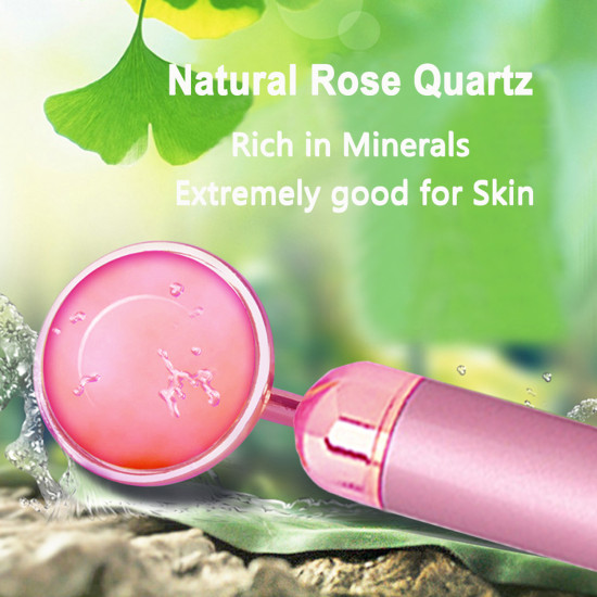 2-IN-1 Electric Jade Roller Facial Massager, Nature Rose Quartz Beauty Bar Face Roller Kit, Arm Eye Nose Massage Stone for Face Lift,Anti-Aging,Anti-Wrinkles,Skin Tightening,Face Firming