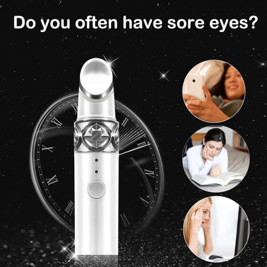 Anti-Aging/Wrinkle Eye Massager, 108℉ Ionic Eyes Facial Massager with Heated Sonic Vibration, Dark Circle Remover, Eliminate Eye Bags & Puffy Eye, Two Modes USB Rechargeable