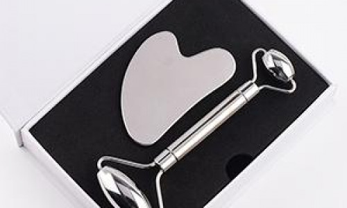 Stainless Steel Face Massager Roller and Gua Sha Set