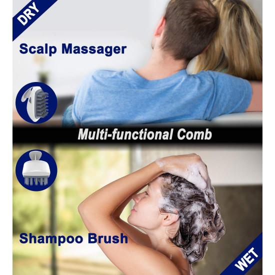 Scalp Massager Comb,Electric Hair Shampoo Brush, Silicone Wet Hair Care Dandruff Brush Cleaner, 3 Vibration Mode Hair Scalp Scrubber Scalp Massager Comb,Electric Hair Shampoo Brush, Silicone Wet Hair Care Dandruff Brush Cleaner, 3 Vibration Mode Hair Scalp Scrubber