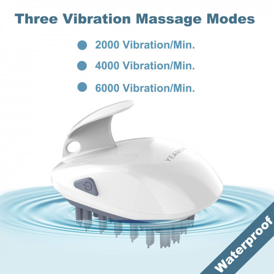 Scalp Massager Comb,Electric Hair Shampoo Brush, Silicone Wet Hair Care Dandruff Brush Cleaner, 3 Vibration Mode Hair Scalp Scrubber