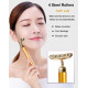 Face Massager Roller 24k Golden Electric 3D Roller and T Shape Arm Eye Nose Head Massager for Face Lift Anti Aging