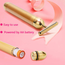 Face Massager Roller Golden 3D Roller Electric Energy Face Roller and T Shape Facial Massager Kit Anti Aging Wrinkles Instant Face Lift Skin Tightening